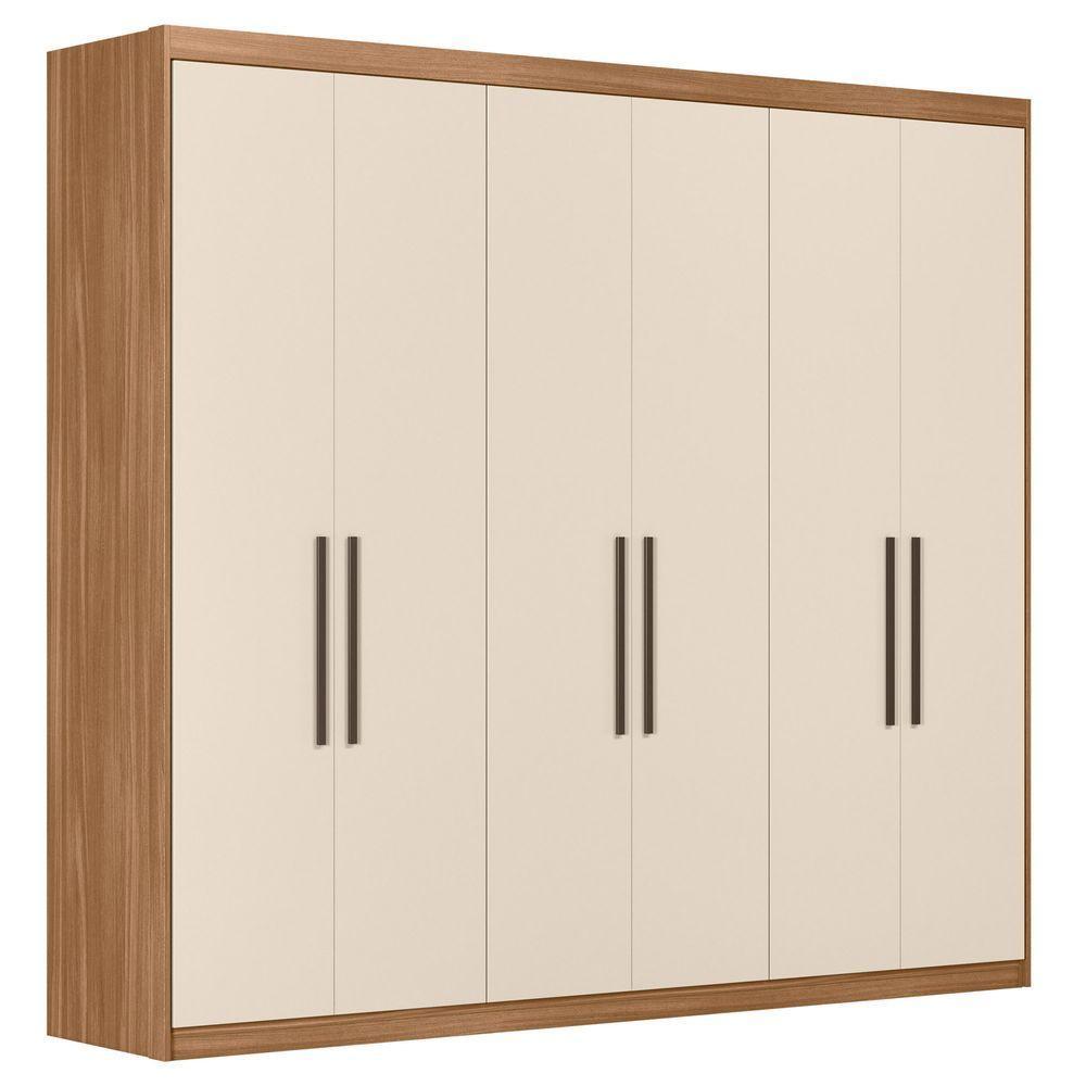 Guarda Roupa Casal 6 Portas 4 Gavetas 4 Prateleiras Venice Amendola Touch/off White - Demóbile - 1