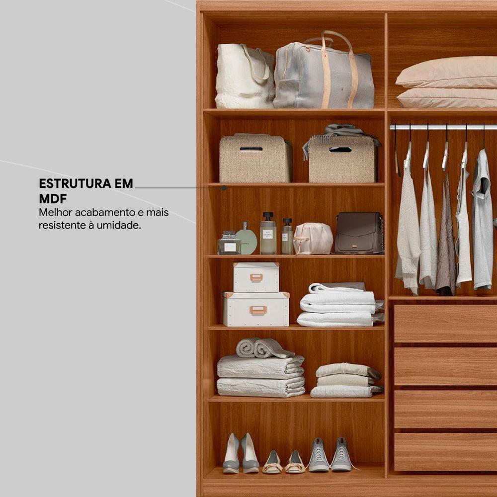 Guarda Roupa Casal 6 Portas 4 Gavetas 4 Prateleiras Venice Amendola Touch/off White - Demóbile - 2