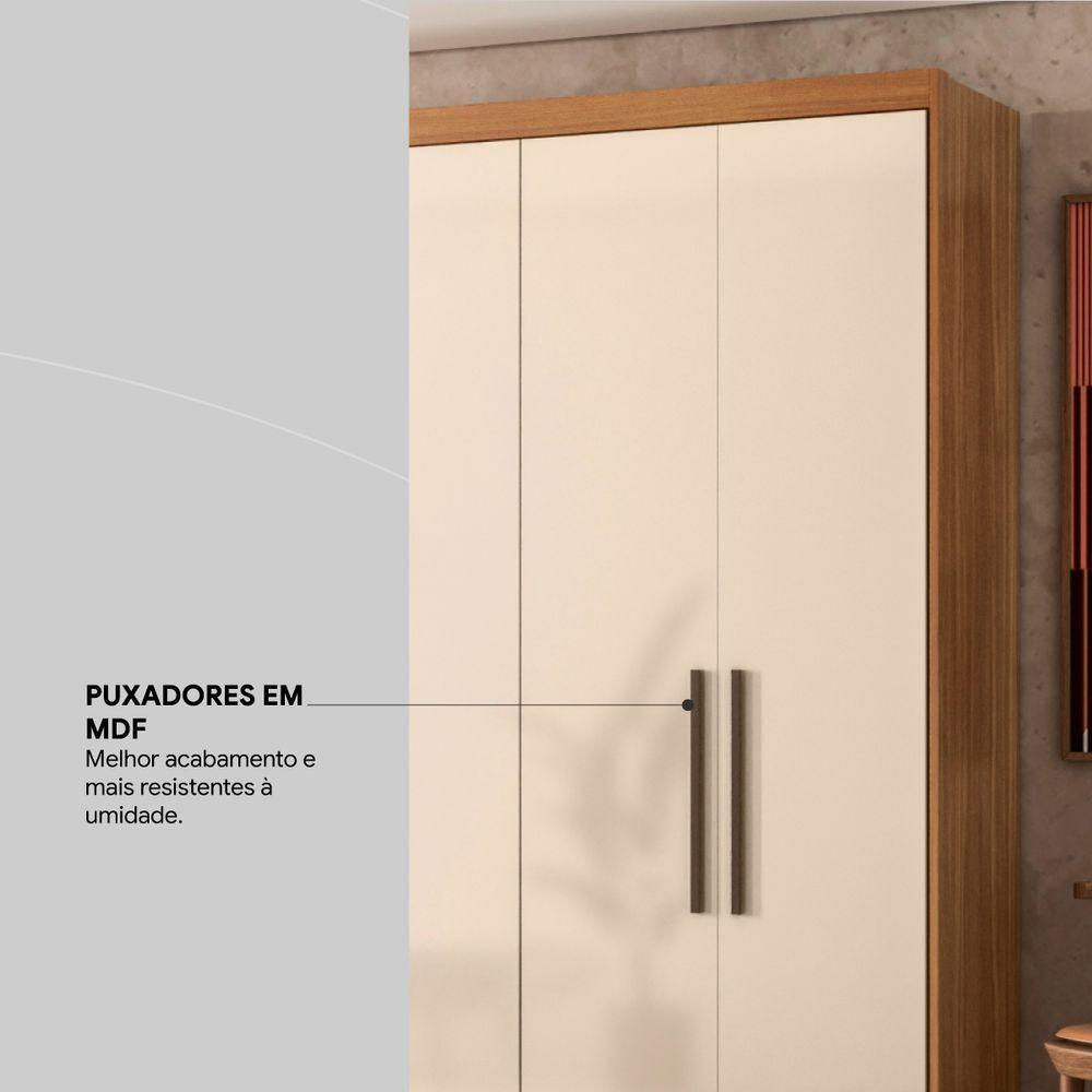 Guarda Roupa Casal 6 Portas 4 Gavetas 4 Prateleiras Venice Amendola Touch/off White - Demóbile - 6