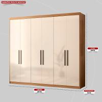 Guarda Roupa Casal 6 Portas 4 Gavetas 4 Prateleiras Venice Amendola Touch/off White - Demóbile - 10