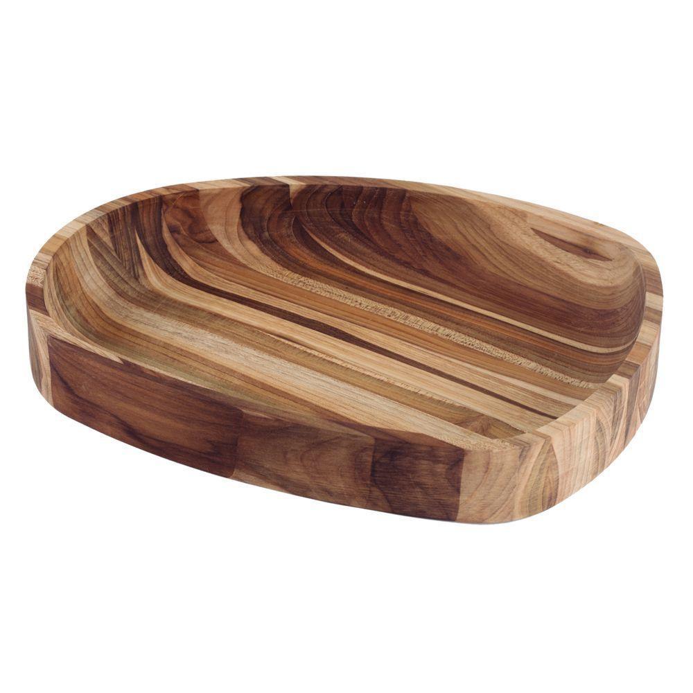 Gamela Organica Churrasco Tramontina Em Madeira Teca Fsc Com Acabamento Em óleo Mineral 37x29,8 Cm - 1