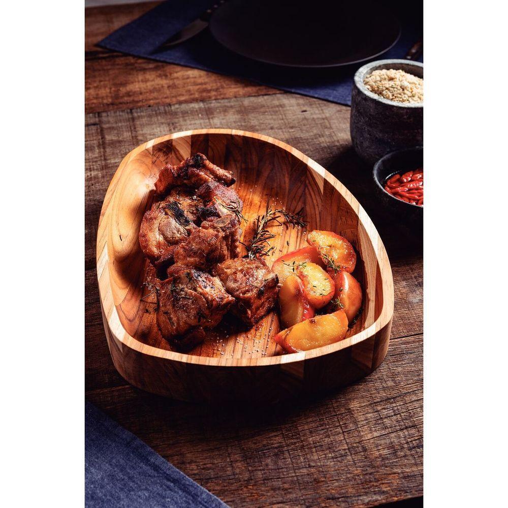 Gamela Organica Churrasco Tramontina Em Madeira Teca Fsc Com Acabamento Em óleo Mineral 37x29,8 Cm - 9