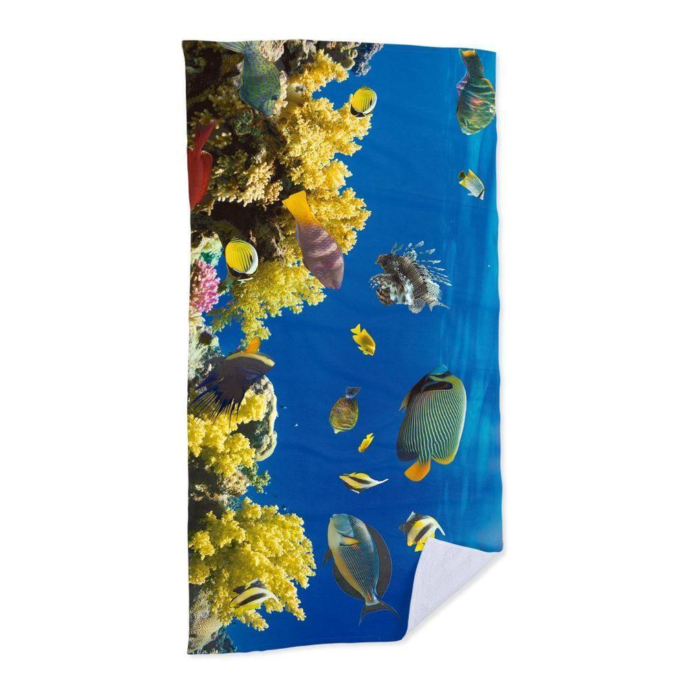 Toalha De Praia Peixes No Coral Do Fundo Do Mar - 1