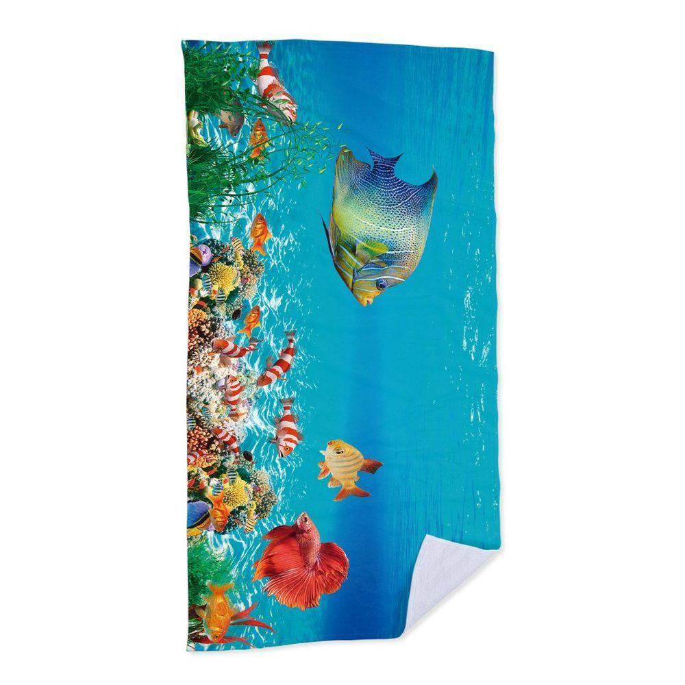 Toalha De Praia Peixes Palhaço Fundo Do Mar - 1