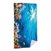 Toalha De Praia Fundo Do Mar Com Tartaruga Tubarão - 1