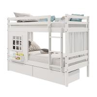 Beliche Infantil Com Janela Gavetas E Cortina Madeira Maciça Branco Housin - 3