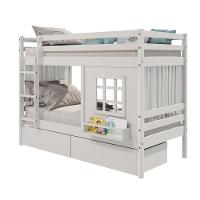 Beliche Infantil Com Janela Gavetas E Cortina Madeira Maciça Branco Housin - 6