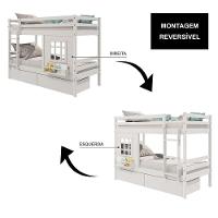 Beliche Infantil Com Janela E Gavetas Madeira Maciça Branco Housin - 2