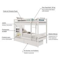 Beliche Infantil Com Janela E Gavetas Madeira Maciça Branco Housin