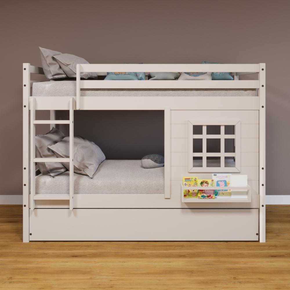 Treliche Infantil Com Janela Madeira Maciça Branco Housin - 1