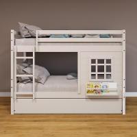 Treliche Infantil Com Janela Madeira Maciça Branco Housin - 1