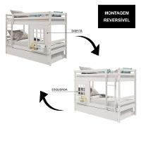 Treliche Infantil Com Janela Madeira Maciça Branco Housin - 2