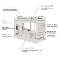 Treliche Infantil Com Janela E Cortina Madeira Maciça Branco Housin