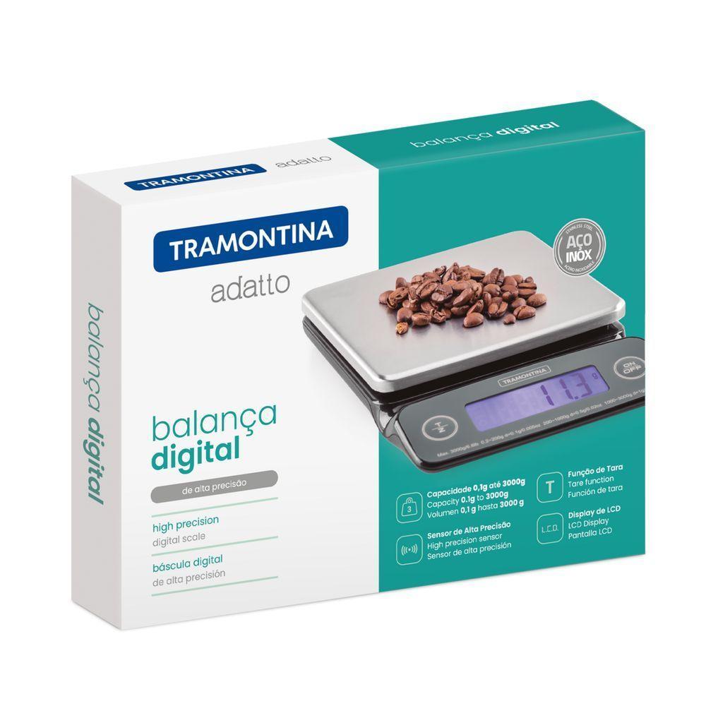 Balança Digital De Alta Precisão Para Cozinha Tramontina Adatto Com Base Em Aço Inox - 8