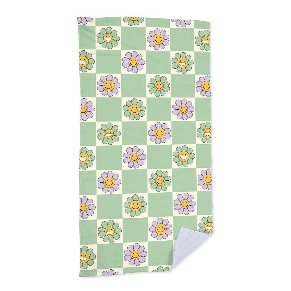 Toalha De Praia Flores Xadrez - 1