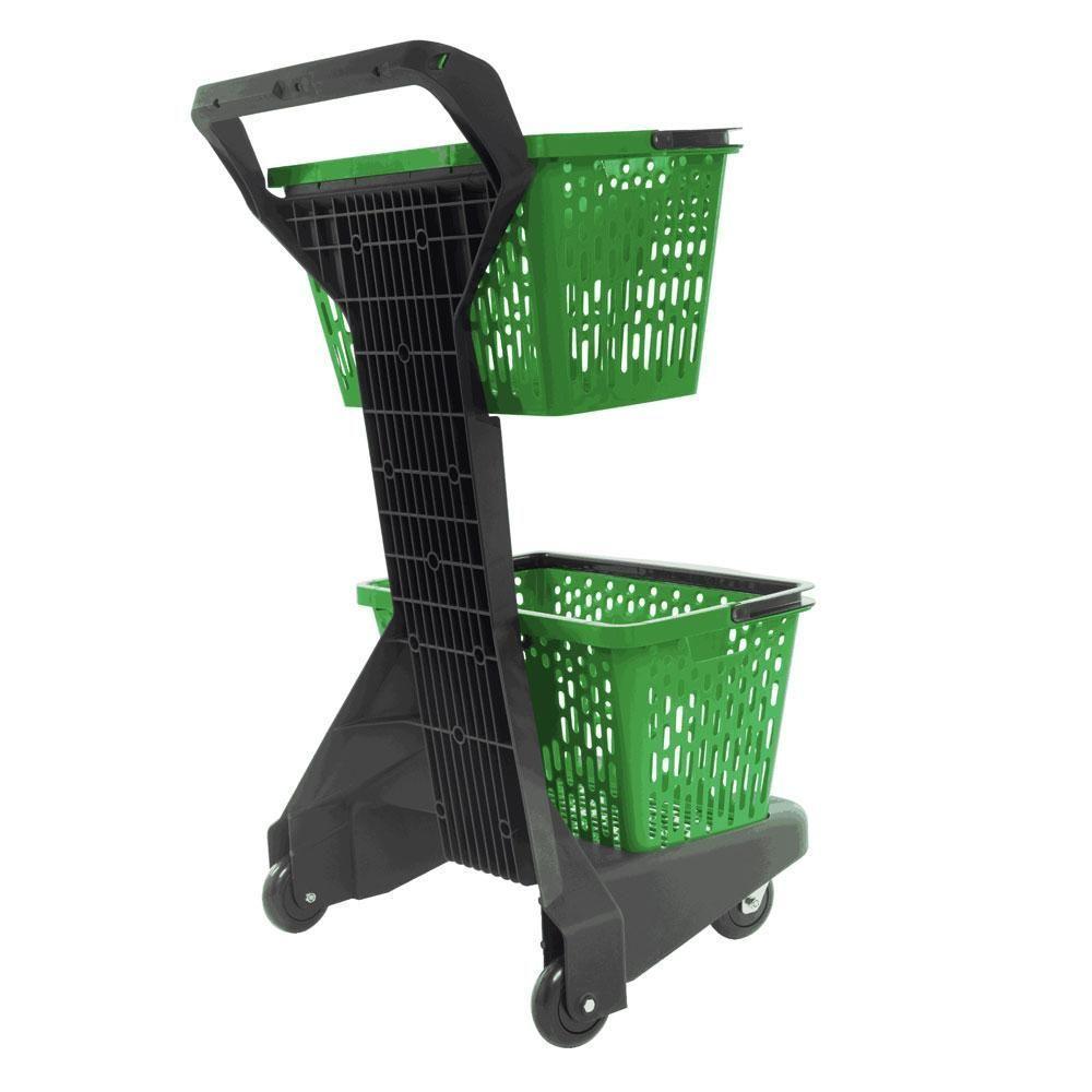 Carrinho De Compras Preto Com Cestos D-500 12kg Removíveis Verde - Dellaplast - 5