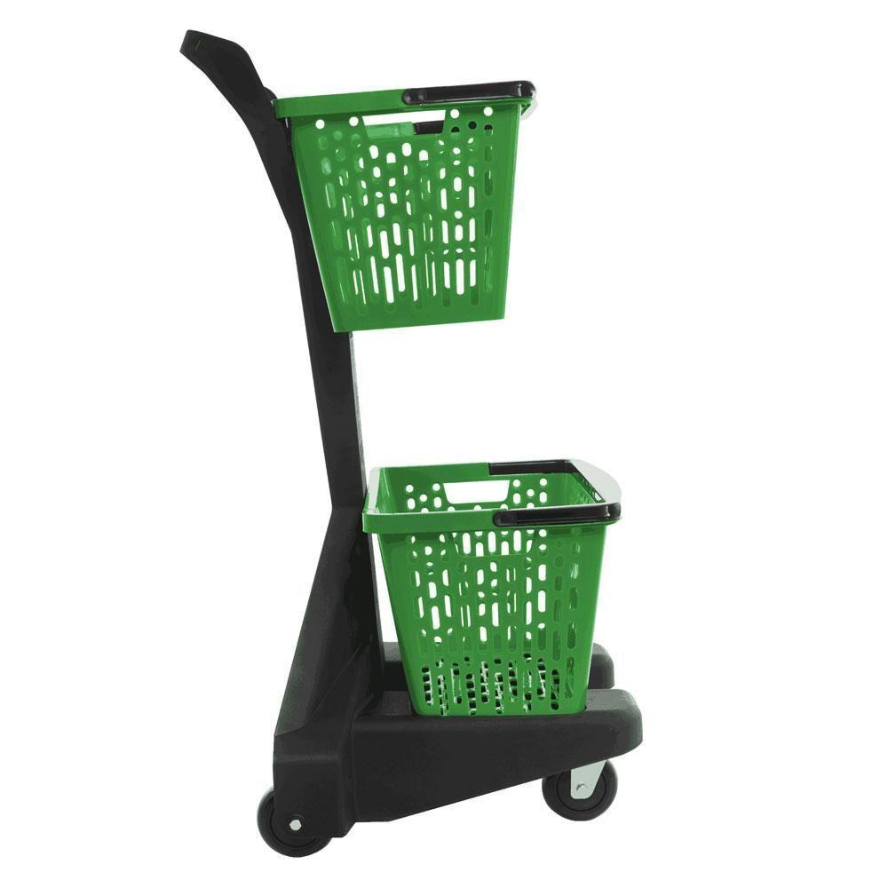 Carrinho De Compras Preto Com Cestos D-500 12kg Removíveis Verde - Dellaplast - 6