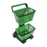 Carrinho De Compras Preto Com Cestos D-500 12kg Removíveis Verde - Dellaplast - 1