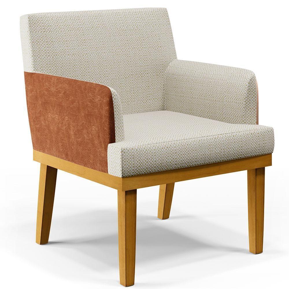 Poltrona Beatriz Linho Champagne Couríssimo Camel - 1