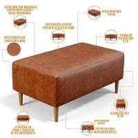 Kit 02 Puffs Cléo W01 Pés Palito 90 Cm Couríssimo Camel - 3