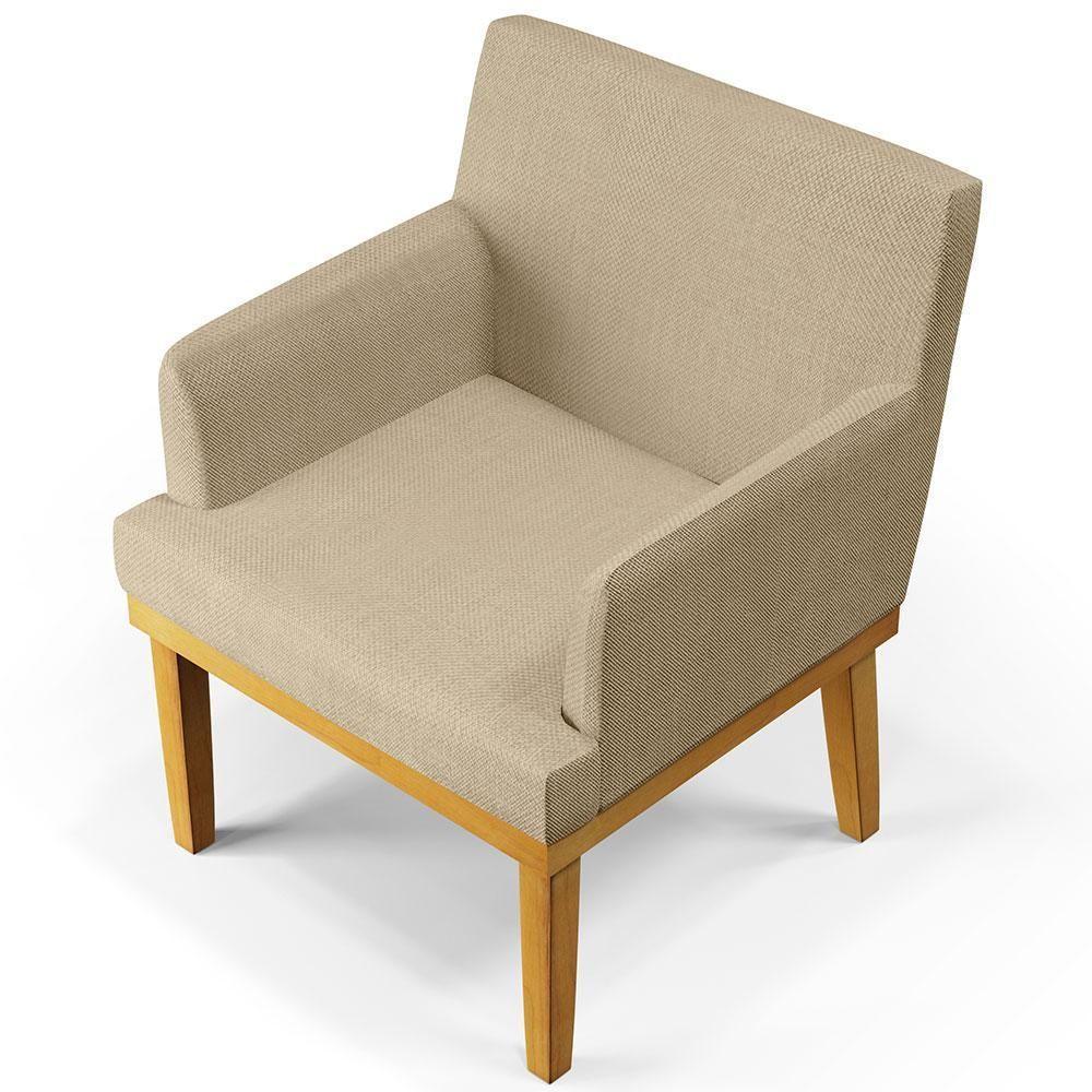 Kit 3 Poltronas Beatriz W01 Linho Bege Escuro - 3