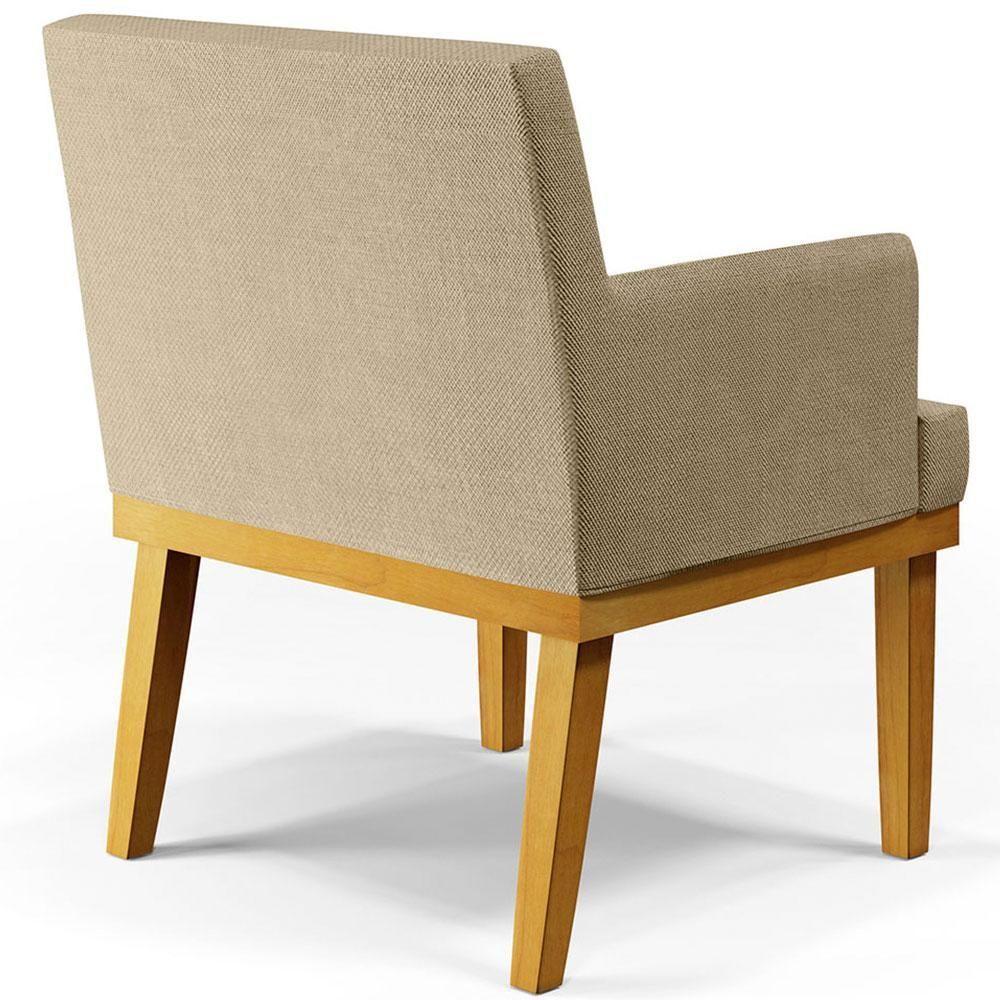 Kit 3 Poltronas Beatriz W01 Linho Bege Escuro - 4