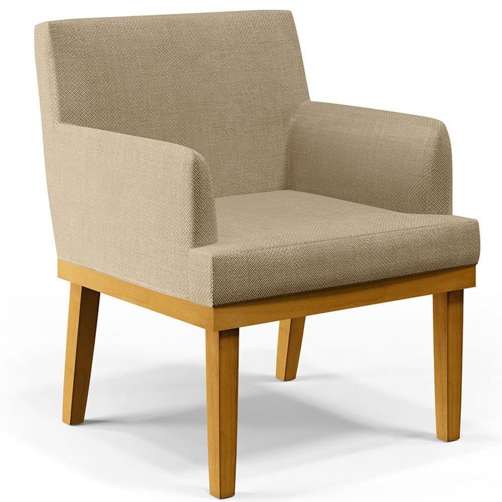 Kit 3 Poltronas Beatriz W01 Linho Bege Escuro - 9