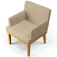 Kit 3 Poltronas Beatriz W01 Linho Bege Escuro - 3