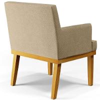 Kit 3 Poltronas Beatriz W01 Linho Bege Escuro