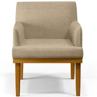 Kit 3 Poltronas Beatriz W01 Linho Bege Escuro - 6