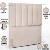 Cabeceira Cama Box Painel Solteiro 100 Cm Linho Cru