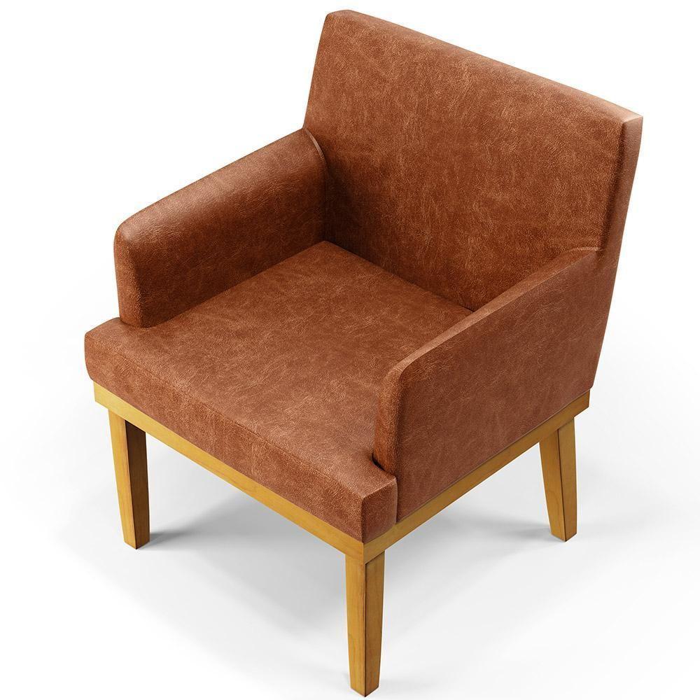 Kit 4 Poltronas Beatriz W01 Couríssimo Camel - 4