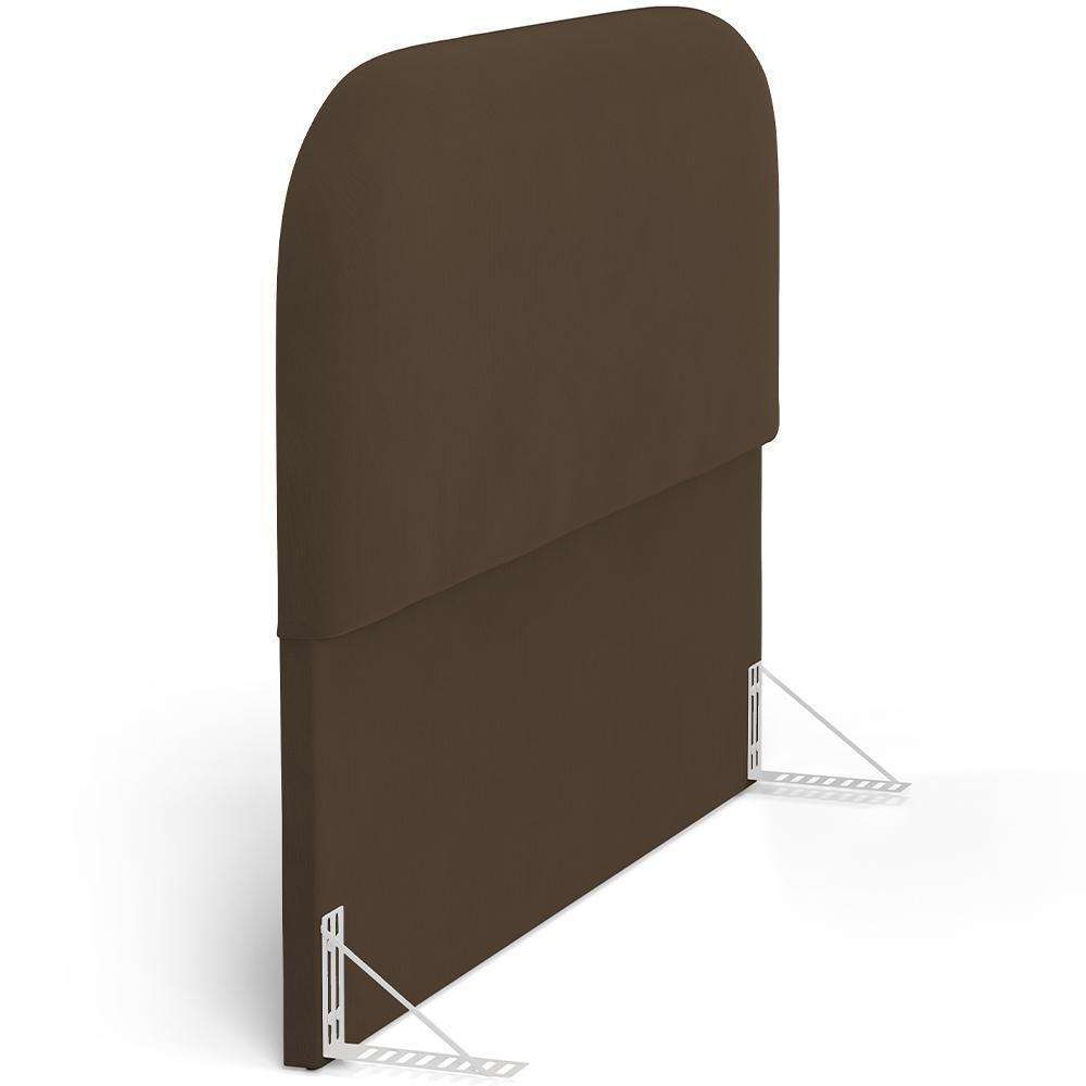 Cabeceira Cama Box King 195cm Orgânica Lanna W01 Suede Marrom - Lyam Decor - 6
