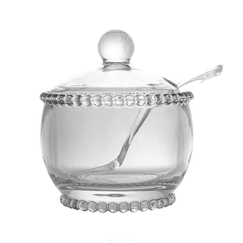 Açucareiro Cristal Transparente Com Colher Pearl Wolff 11cm - 1