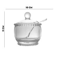 Açucareiro Cristal Transparente Com Colher Pearl Wolff 11cm - 2
