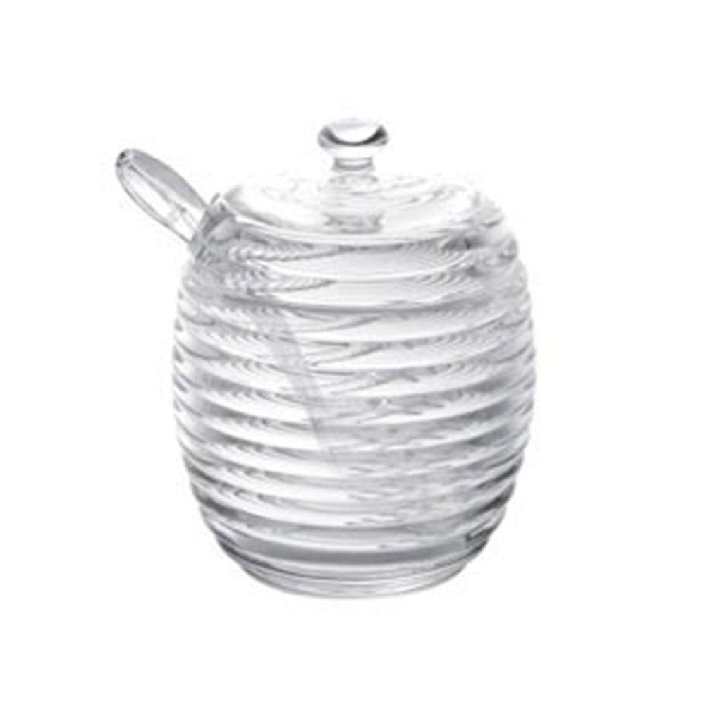 Açucareiro De Cristal Com Colher E Tampa Colmeia Lyor 210ml - 1
