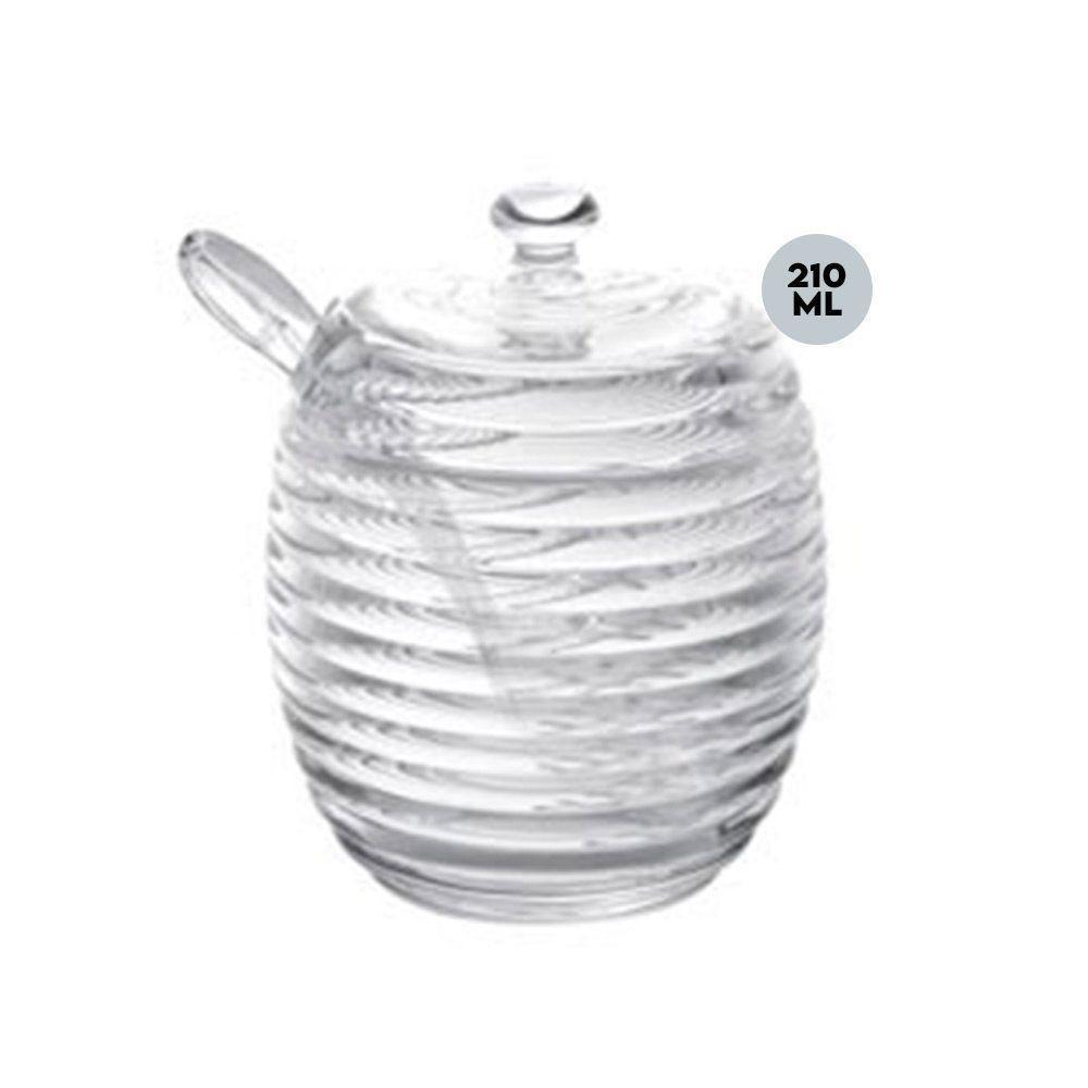 Açucareiro De Cristal Com Colher E Tampa Colmeia Lyor 210ml - 4