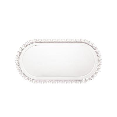 Travessa Oval De Cristal Transparente Coração 25x13x2,5cm