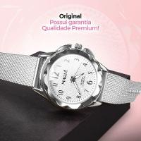 Relogio Feminino Aço Inox Prova Dagua + Pulseira + Caixa - 2