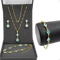 Corrente Colar Veneziana + Brincos + Pingente + Pulseira - 1