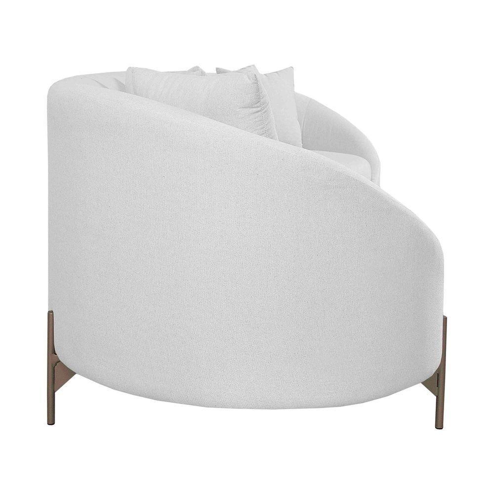 Sofá Orgânico Cardo 2,82m Em Linho Com Pés De Metal Cor Cru 2370 - 4