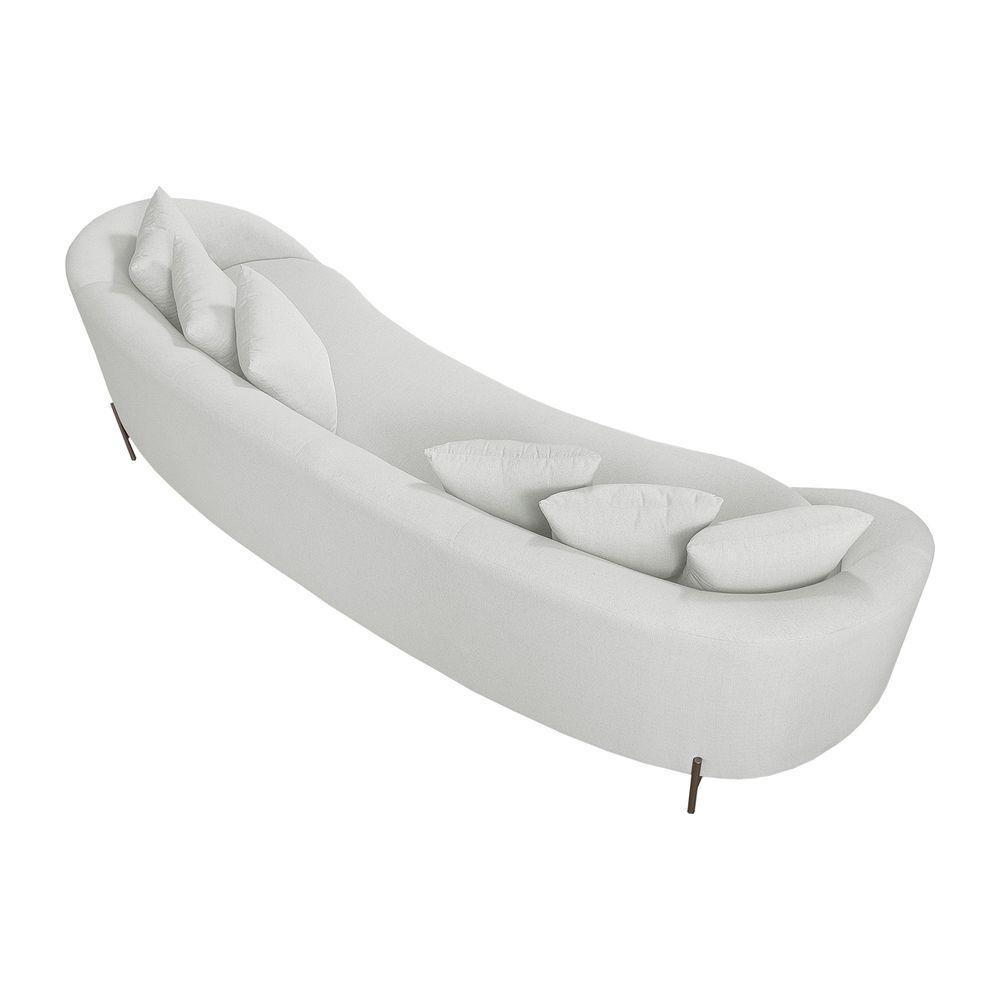 Sofá Orgânico Cardo 2,82m Em Linho Com Pés De Metal Cor Cru 2370 - 9