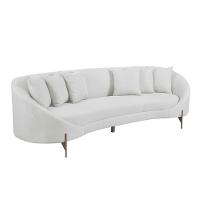 Sofá Orgânico Cardo 2,82m Em Linho Com Pés De Metal Cor Cru 2370 - 1