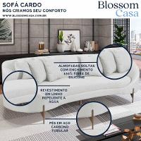 Sofá Orgânico Cardo 2,82m Em Linho Com Pés De Metal Cor Cru 2370 - 2