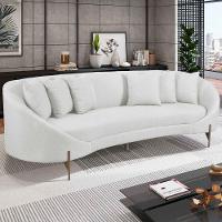 Sofá Orgânico Cardo 2,82m Em Linho Com Pés De Metal Cor Cru 2370 - 8