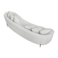 Sofá Orgânico Cardo 2,82m Em Linho Com Pés De Metal Cor Cru 2370 - 9