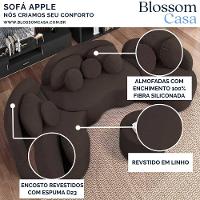 Sofá Orgânico Apple 3,08m Veludo Com Pés De Madeira Cor Marrom 2131 - 2