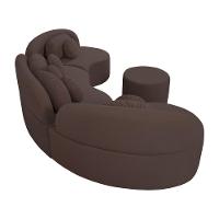 Sofá Orgânico Apple 3,08m Veludo Com Pés De Madeira Cor Marrom 2131 - 8