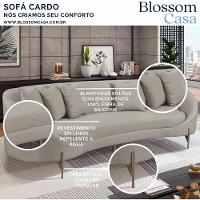 Sofá Orgânico Cardo 2,82m Em Linho Com Pés De Metal Cor Bege Claro 2372 - 2