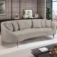 Sofá Orgânico Cardo 2,82m Em Linho Com Pés De Metal Cor Bege Claro 2372 - 8